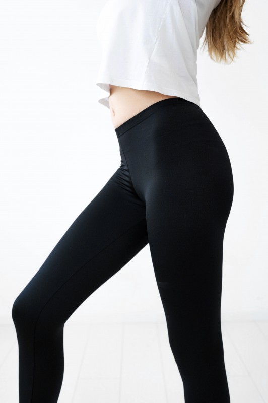 Footed Leggings - Shiny Footed Spandex Leggings